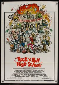 7g431 ROCK 'N' ROLL HIGH SCHOOL Italian 1sh '79 cool art of the The Ramones by William Stout !