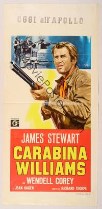 7g464 CARBINE WILLIAMS Italian locandina R64 different art of James Stewart by Renato Casaro!