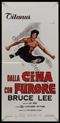 7g466 CHINESE CONNECTION Italian locandina R70s Jing Wu Men, kung fu master Bruce Lee by Ciriello!