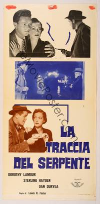 7g483 MANHANDLED Italian locandina '49 Dorothy Lamour, Dan Duryea, Sterling Hayden, different!