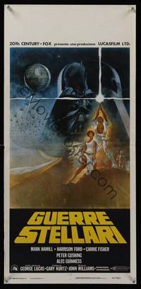 7g490 STAR WARS Italian locandina R80s George Lucas classic sci-fi epic, great art by Tom Jung!