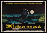 7g515 2001: A SPACE ODYSSEY Italian photobusta '68 Stanley Kubrick, cool image of pod on moon!
