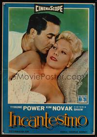 7g522 EDDY DUCHIN STORY Italian photobusta '56 close up of Tyrone Power & sexy Kim Novak!