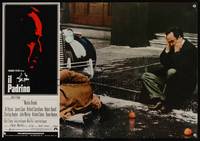 7g525 GODFATHER Italian photobusta '72 art of Marlon Brando + Cazale by fallen father in street!