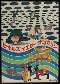 7g425 YELLOW SUBMARINE Japanese '69 great psychedelic art of Beatles John, Paul, Ringo & George!