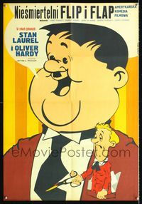 7g134 OUR RELATIONS Polish 23x33 '71 cool art of Stan Laurel & Oliver Hardy by Jakub Erol!