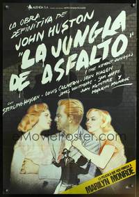 7g102 ASPHALT JUNGLE Spanish R81 different art of Marilyn Monroe & Sterling Hayden, John Huston