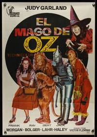 7g118 WIZARD OF OZ Spanish R72 art of Judy Garland, Lahr, Bolger, Haley & Hamilton by Jano!