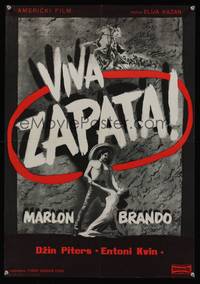 7g086 VIVA ZAPATA Yugoslavian '52 Marlon Brando, Jean Peters, completely different art!