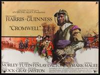 7h071 CROMWELL British quad '70 art of Richard Harris & Alec Guinness by Arnaldo Putzu!