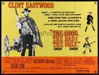 7h078 GOOD, THE BAD & THE UGLY British quad R70s Clint Eastwood, Lee Van Cleef, Sergio Leone