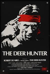 7h122 DEER HUNTER English double crown '78 art of Robert De Niro w/gun to his head, Michael Cimino