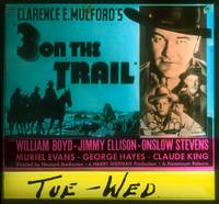7j017 3 ON THE TRAIL glass slide '36 close up of William Boyd as Hopalong Cassidy!