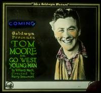 7j027 GO WEST YOUNG MAN glass slide '18 Tom Moore is a dude who becomes sheriff & cleans up crime!
