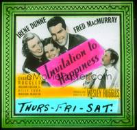 7j033 INVITATION TO HAPPINESS glass slide '39 boxer Fred MacMurray ignores wife Irene Dunne & kid!