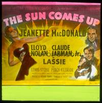 7j048 SUN COMES UP glass slide '48 art of Jeanette MacDonald, Claude Jarman Jr., Lassie & Nolan!