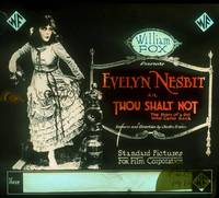 7j052 THOU SHALT NOT glass slide '19 Evelyn Nesbit plays a fallen woman who the town rejects!