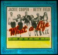 7j063 WHAT A LIFE glass slide '39 Jackie Cooper as the first Henry Aldrich & Betty Field!