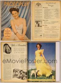 7j072 PHOTOPLAY magazine June 1944, portrait of pretty Olivia de Havilland by Paul Hesse!