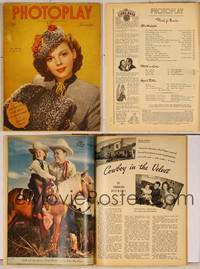 7j077 PHOTOPLAY magazine November 1944, Judy Garland in wool hat & muff by Paul Hesse!