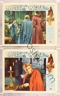 7m842 BRIDES OF DRACULA 2 LCs '60 Terence Fisher, Hammer, Peter Cushing as Van Helsing!