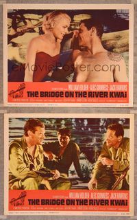 7m843 BRIDGE ON THE RIVER KWAI 2 LCs R63 William Holden, Alec Guinness, David Lean classic!