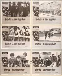 7m387 HARD DAY'S NIGHT 6 LCs R82 great images of The Beatles, rock & roll classic!