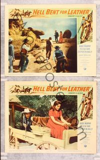 7m891 HELL BENT FOR LEATHER 2 LCs '60 Audie Murphy with shotgun protecting Felicia Farr!