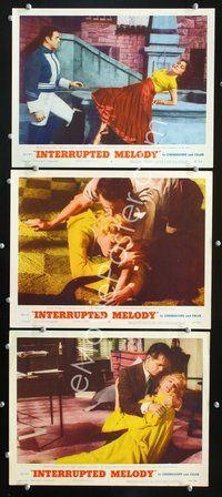 7m797 INTERRUPTED MELODY 3 LCs '55 Glenn Ford, Eleanor Parker as opera singer Melody Lawrence!