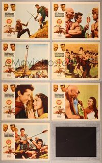 7m176 KINGS OF THE SUN 7 LCs '64 cool image of Yul Brynner with spear fighting George Chakiris!