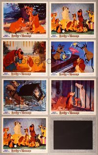 7m186 LADY & THE TRAMP 7 LCs R72 Walt Disney romantic canine dog classic cartoon!
