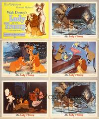 7m409 LADY & THE TRAMP 6 LCs R80 Walt Disney romantic canine dog classic cartoon!