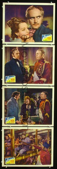 7m693 LES MISERABLES 4 LCs '35 Fredric March, Charles Laughton, from the novel by Victor Hugo!