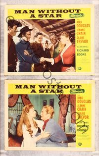 7m921 MAN WITHOUT A STAR 2 LCs R59 cowboy Kirk Douglas with pretty Jeanne Crain!