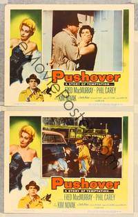 7m944 PUSHOVER 2 LCs '54 Fred MacMurray, Dorothy Malone, border art of sexiest Kim Novak!