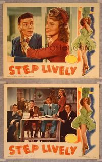7m969 STEP LIVELY 2 LCs '44 close-up of young Frank Sinatra, George Murphy, Adolphe Menjou!