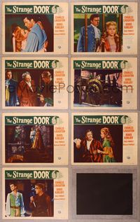 7m282 STRANGE DOOR 7 LCs '51 creepy Boris Karloff, Charles Laughton & sexy Sally Forrest!