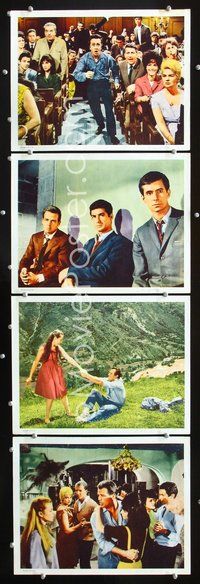 7m771 TWO ARE GUILTY 4 int'l LCs '64 Le Glaive et la balance, Anthony Perkins, Jean-Claude Brialy