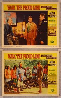 7m993 WALK THE PROUD LAND 2 LCs '56 Audie Murphy, Jay Silverheels!