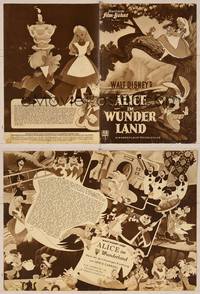 7p167 ALICE IN WONDERLAND German program '51 Disney cartoon classic, many different images!