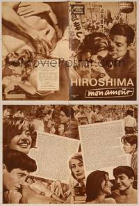 7p182 HIROSHIMA MON AMOUR German program '59 Alain Resnais classic, Emmanuelle Riva, Eiji Okada
