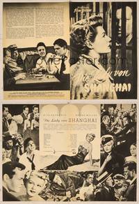 7p186 LADY FROM SHANGHAI German program '50 different images of Rita Hayworth & Orson Welles!