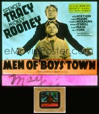 7p016 MEN OF BOYS TOWN glass slide '41 Spencer Tracy as Father Flanagan, Mickey Rooney