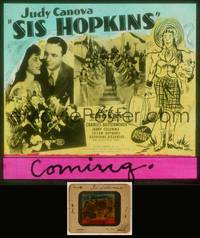 7p032 SIS HOPKINS glass slide '41 Judy Canova goes to the big city to meet her rich relatives!!