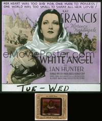 7p046 WHITE ANGEL glass slide '36 art of angelic beautiful Kay Francis as Florence Nightingale!