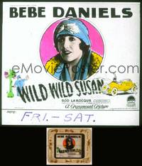7p048 WILD WILD SUSAN glass slide '25 Bebe Daniels escapes marriage by becoming private detective!