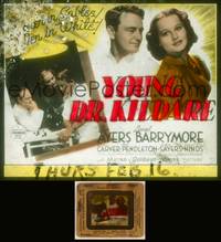 7p051 YOUNG DR. KILDARE glass slide '38 Lew Ayres, Lionel Barrymore & pretty Lynne Carver!