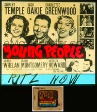 7p052 YOUNG PEOPLE glass slide '40 portraits of Shirley Temple, Jack Oakie & Charlotte Greenwood!