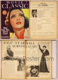 7p069 MOVIE CLASSIC magazine April 1935, great art portrait of Kay Francis by Marland Stone!