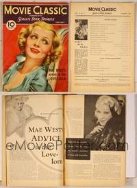 7p066 MOVIE CLASSIC magazine January 1935, art of sexy Gloria Stuart by Marland Stone!
